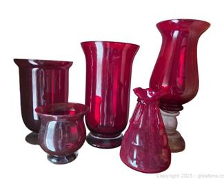 Red Vases Lot