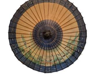 Large Parasol with Crane Scene