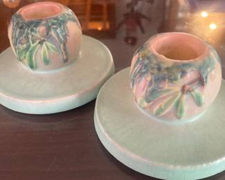 Roseville candleholders 