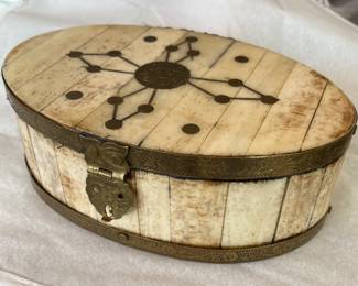 Bone and brass trinket/jewelry box