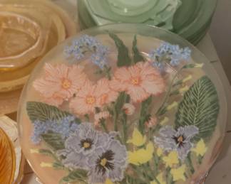 flower glass plate