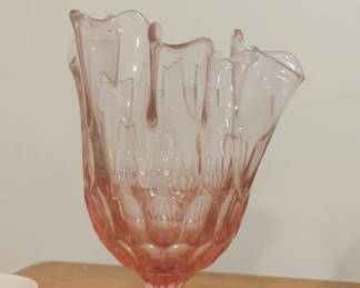 pink glass vase