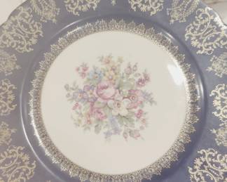 Vintage Royal Epiag Czechoslovakia - 1- Dinner Plate Cobalt Blue Band