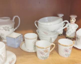 tea cups, salt and pepper