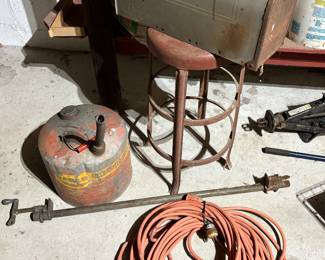 Lots of extension cords, clamps gas cans