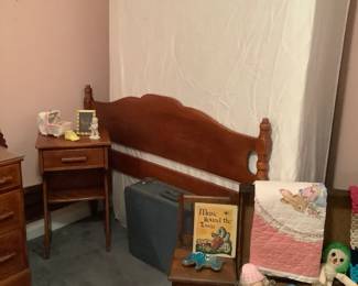 Full size Bed with foot board & Rails and Nightstand,part of set #1