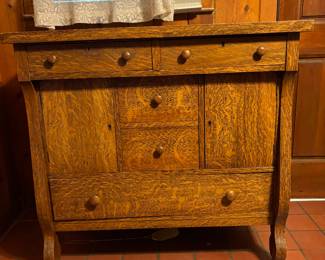 Tiger oak side board