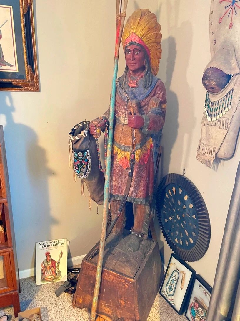 A real cigar store Indian