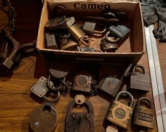 A collection of antique locks
