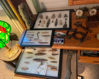 we have a large arrowhead and lure collection