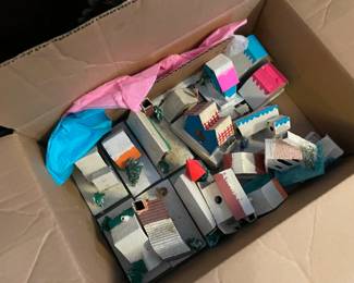 Antique cardboard Christmas houses