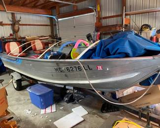 16ft Sea Nymph with trailer with 2 out board Mercury motors