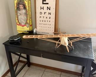 small desk, doll, decor, airplane