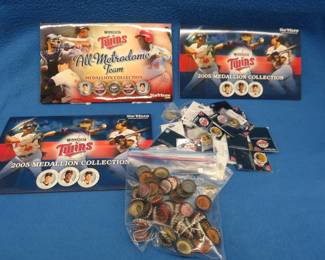 Lot 140. Minnesota Twins medallion collections and Coke bottle caps with baseball player images