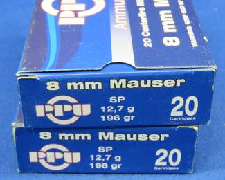 Lot 45. 40 PPU 8mm Mauser rounds