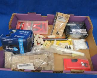 Lot 117. Gun accessories, including a Vortex Venom 6-moa Red Dot, gun cleaning items, and more