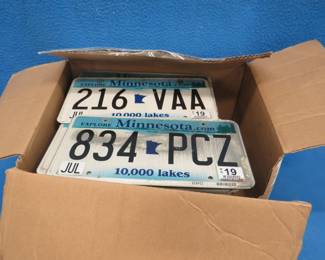 Lot 366. 32 lbs. of Minnesota license plates