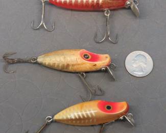 Lot 50. Millsite floater and slow sinker baits, and a Heddon River Runt