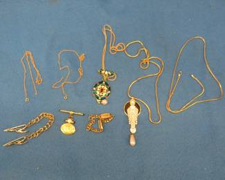 Lot 351. Necklaces, bracelets, and tie clasps