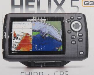 Lot 119. Hummingbird Helix 5 G3 depth finder in an open box. The seller states it has not ever been used or hooked up.