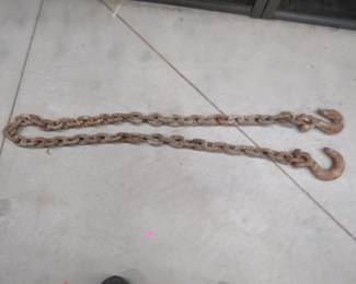 Lot 359. 6'+ 3/8" chain with hooks on both ends