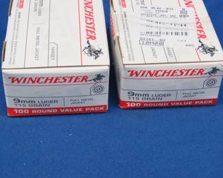 Lot 99. 200 Winchester 9MM rounds