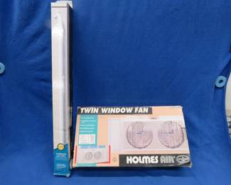 Lot 362. Dual window fan and a 32" wall grab bar