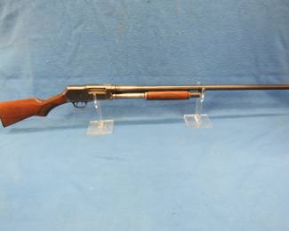 Lot 113. Stevens Ranger 12-gauge pump shotgun. S/N 11338. 30" barrel with a modified choke. Includes a case.