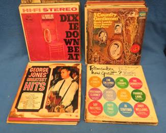 Lot 294. Mostly older Country Western record albums. Some covers in poor condition.