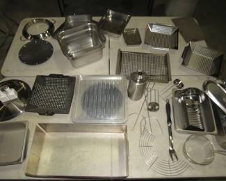 Lot 100. Large group of restaurant cookware including stainless steel items