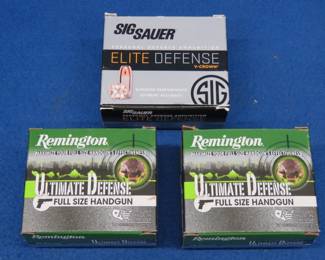 Lot 44. 61 mixed 45 Auto rounds. Mostly Remington personal defense rounds