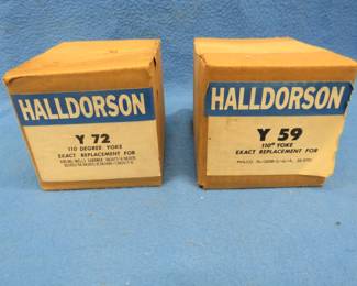 Lot 160. Two Halldorson replacement 110 degree yokes for early model TVs. New in the box.
