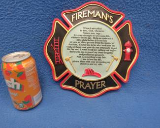 Lot 241. "Fireman's Prayer" wall plaque