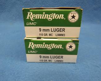 Lot 343. 100 Remington 9mm Luger. 115-grain MC.