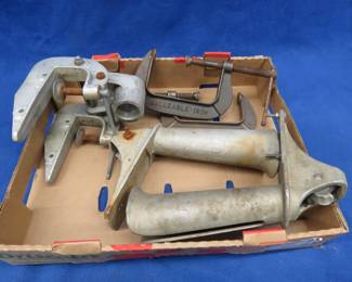 Lot 182. Aluma Craft anchor holders and two "C" clamps