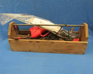Lot 297. Wooden toolbox with contents