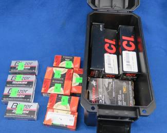 Lot 90. Approx. 2,000 22LR rounds in a Flambeau storage box