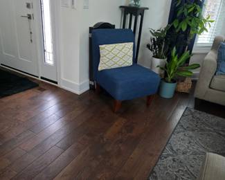 Blue chair, plants not included