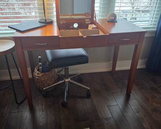 Use as a Vanity or desk- this was totally used as a desk. So it is very clean.
Chair underneath and stool are NOT FOR SALE