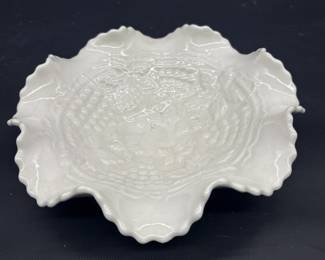 Glazed Ceramic Ruffled Candy Dish