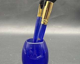 Acrylic Makeup Brush Holder w/ 4-Brushes