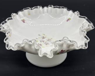 Fenton Silver Crest Ruffled Pedestal Bowl