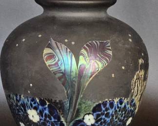 Signed Okra Art Glass Vase is Ltd. Ed. #59/100