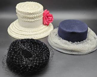 (3) Ladies Vintage Fashion Hats