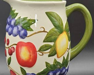 Hand Painted Nonni'sPitcher w/ Fruit Motif