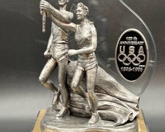Torch Bearers 100 Years USA Olympics Pewter Statue