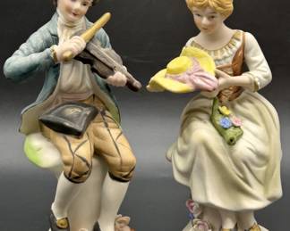 Vintage Bisque Porcelain Courting Couple Figurine