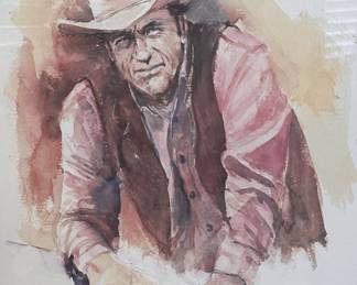 Ltd. Ed. Watercolor Print: James Arness, Gunsmoke