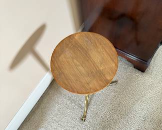 Vintage brass pedestal side table