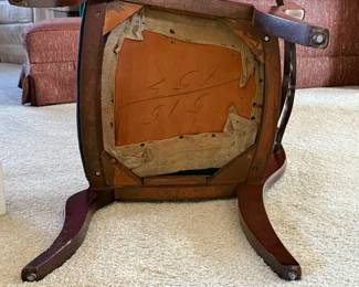 Mahogany needlepoint side chair